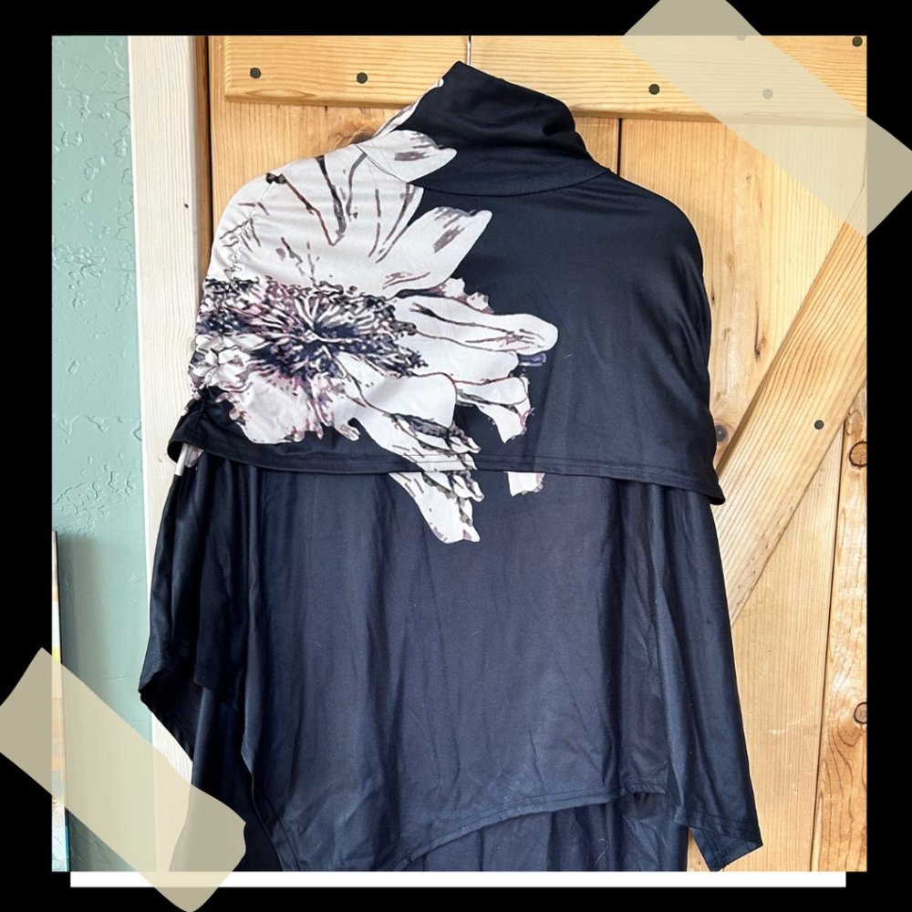 Mock Neck Cape Top/Tunic